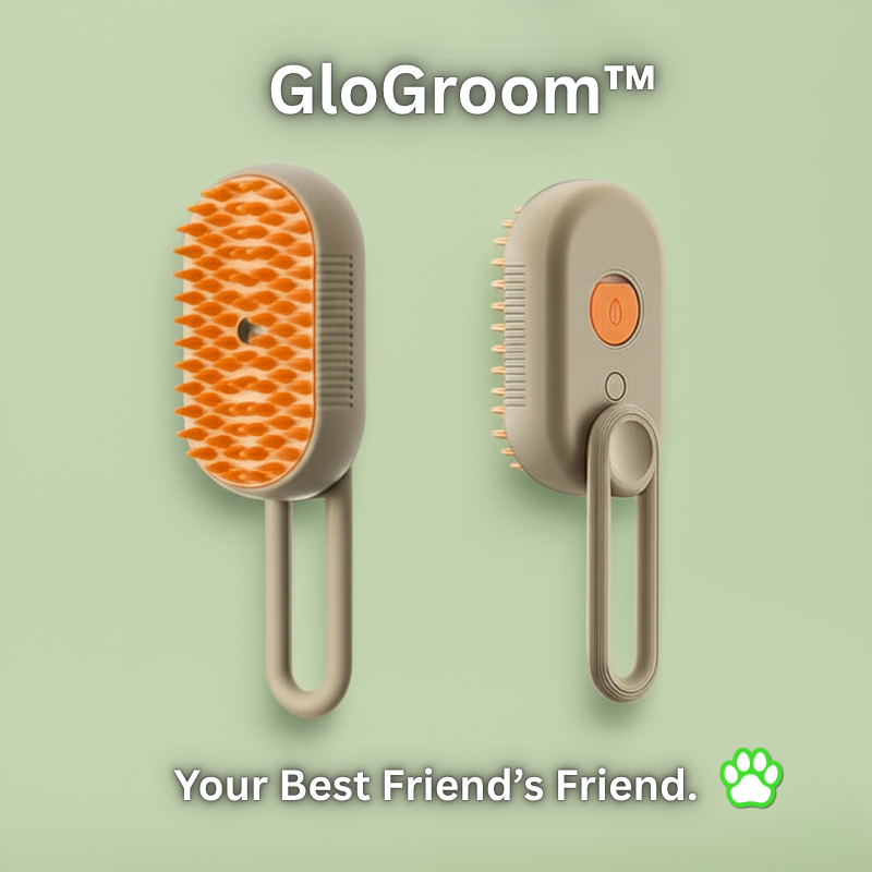 GloGroom - Steam Pet Grooming Brush.