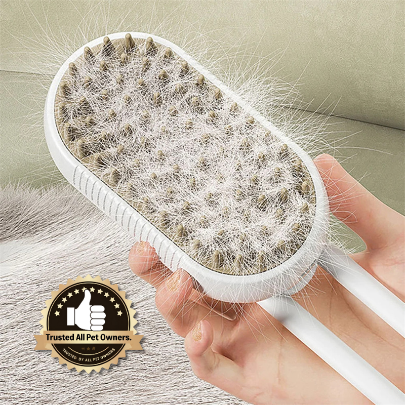 GloGroom - Steam Pet Grooming Brush.