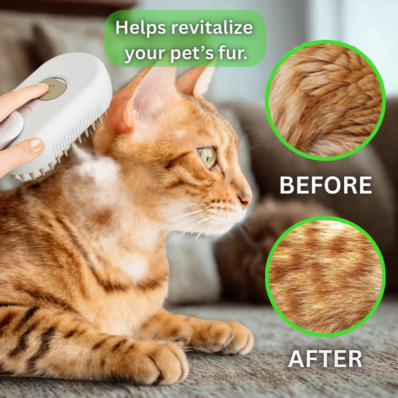 GloGroom - Steam Pet Grooming Brush.