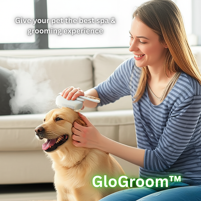 GloGroom - Steam Pet Grooming Brush.